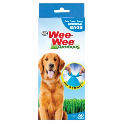 Four Paws Wee-Wee® Outdoor Baby Powder Scented Waste Disposal Bags Perspective: front
