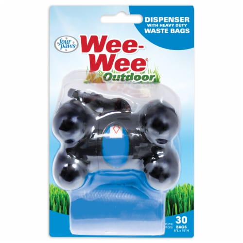 Four Paws Wee-Wee Outdoor Heavy Duty Waste Bags & Dispenser Perspective: front