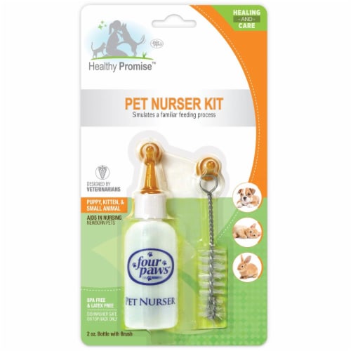 Four Paws Pet Nurser Bottle & Brush Kit Perspective: front