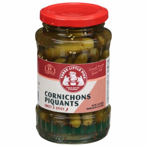 Trois Petits Cochons™ Sweet & Spicy Cornichons Piquants Perspective: front