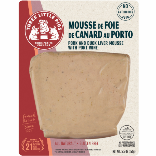 Three Little Pigs™ Pork & Duck Liver Mousse with Port Wine Pate Perspective: front