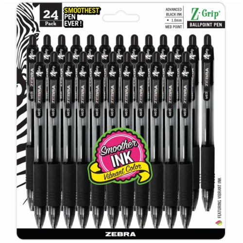 Zebra Z-Grip Retractable Black Ink Medium Ballpoint Pen Perspective: front