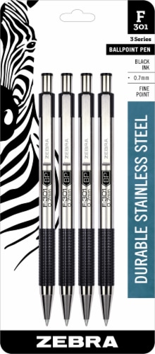 Zebra F-301 Retractable 0.7mm Ballpoint - Black Perspective: front