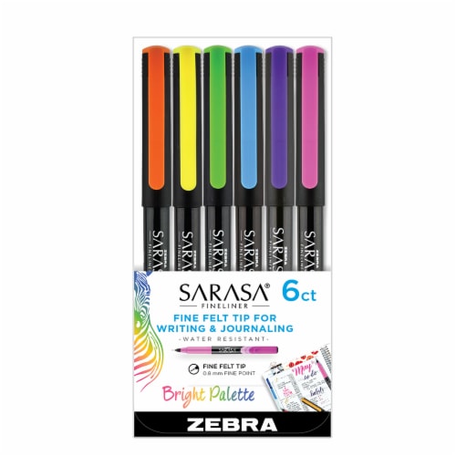 Sarasa® Fineliner Felt Tip Pens - Bright Palette Perspective: front