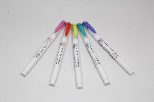 Zebra Mildliner Brush Marker Set 5pc Friendly Perspective: front