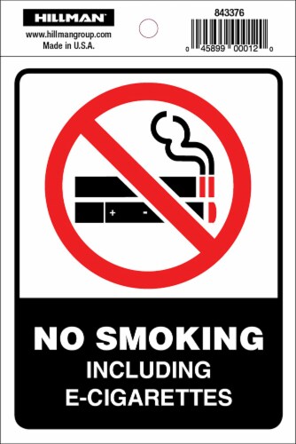 Hillman® Vinyl No Smoking Sign Perspective: front