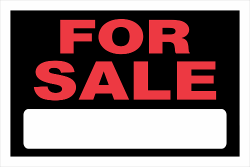 Hillman Plastic For Sale Sign - Black/Red Perspective: front