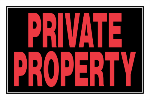 Hillman Private Property Sign Perspective: front