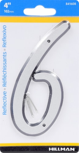 Hillman Reflective Nail-On Number Perspective: front