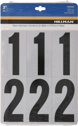Hillman Adhesive House Number Pack - Black/Silver Perspective: front