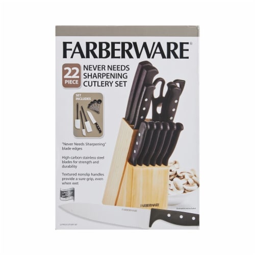 Farberware 18-piece Never Needs Sharpening Knife Block Set