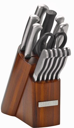 Sabatier Stainless Steel Hollow Handle Knife Set with Wood Block Perspective: front