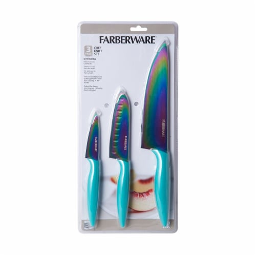 Farberware 11-piece Teal Rainbow Titanium Cutlery Set 