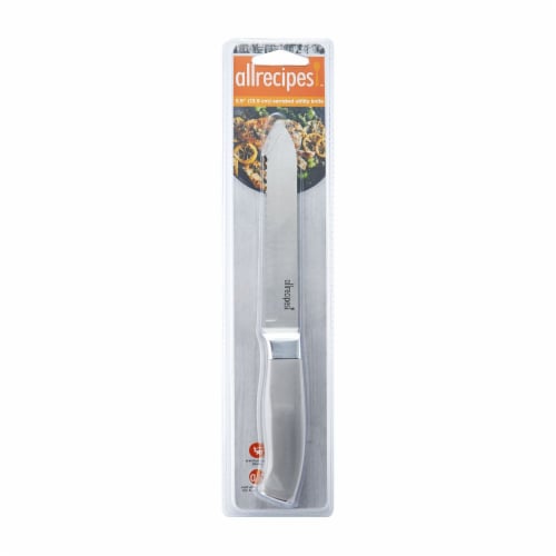 Allrecipes Poly Serrated Utility Knife - Gray Perspective: front