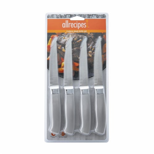 Allrecipes Poly Steak Knives - 4 Pack - Gray Perspective: front