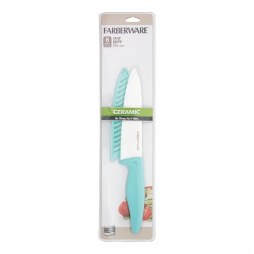 Farberware Cover and Ceramic Knive - Aqua Perspective: front