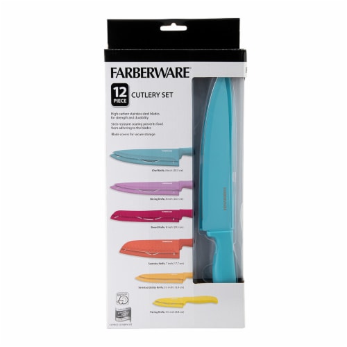 Farberware 6-piece Multi-Color Stick-Resistant Chef Knife Set