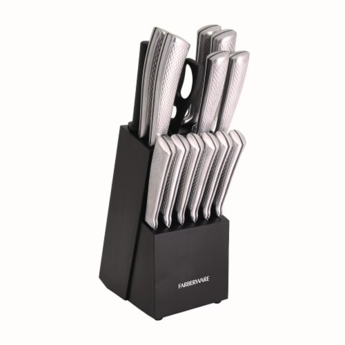 Oster 22 Piece Baldwyn Knife Block Set Stainless Steel Cutlery Kitchen  Black