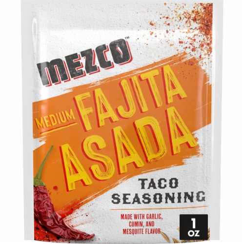 Mezco Medium Fajita Asada Taco Seasoning Perspective: front