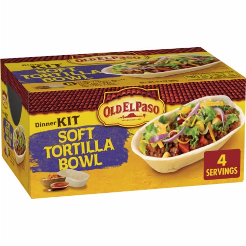 Old El Paso Soft Tortilla Bowl Dinner Kit with Mild Taco Sauce and Seasoning Perspective: front