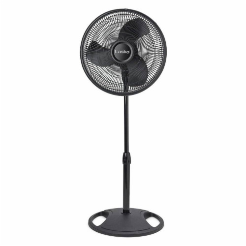 16-In. Oscillating Stand Fan, Black Perspective: front