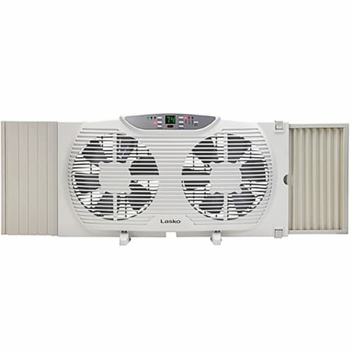 Lasko Products Electric Reversible Twin Window Fan Perspective: front