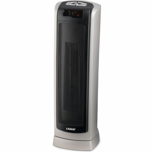 Lasko® Ceramic Tower Heater - Silver/Black Perspective: front