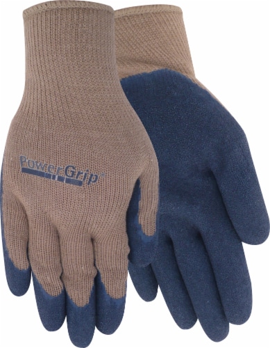 Red Steer Glove Company Powergrip Rubber Palm Gloves - Brown/Blue Perspective: front