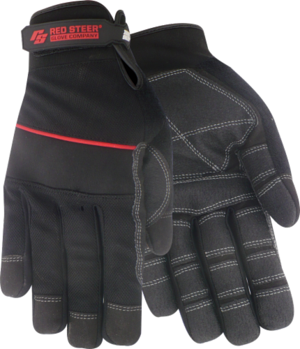 Red Steer Glove Company® Ironskin® Roughneck® General Utility Gloves - Black Perspective: front