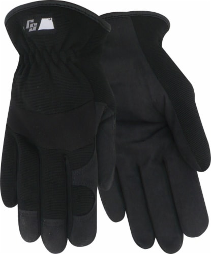 Red Steer Glove Company Ironskin Synthetic Leather Palm Driver Gloves - Black Perspective: front
