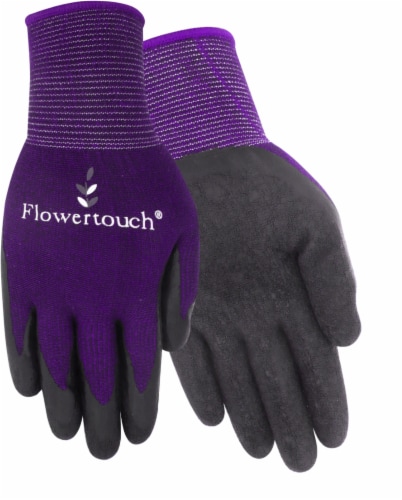 Red Steer Glove Company Flowertouch Rubber Palm Women's Gloves - Purple Perspective: front