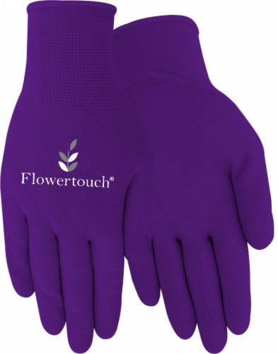 Red Steer Glove Company Flowertouch Foam Latex Palm Women's Gloves - Purple Perspective: front