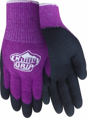 Red Steer Glove Company Chilly Grip Dot Liner Women's General Utility Gloves - Purple Perspective: front