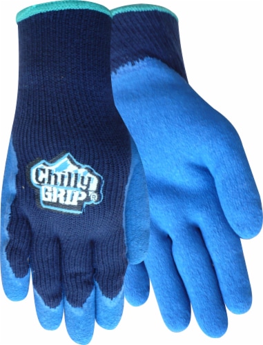 Red Steer Glove Company Chilly Grip Rubber Palm Gloves - Blue Perspective: front