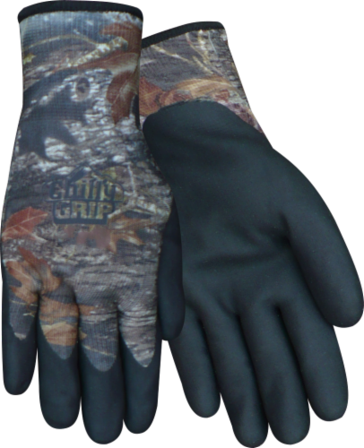 Red Steer Glove Company® Chilly Grip® Water Resistant General Utility Gloves - Mossy Oak Perspective: front