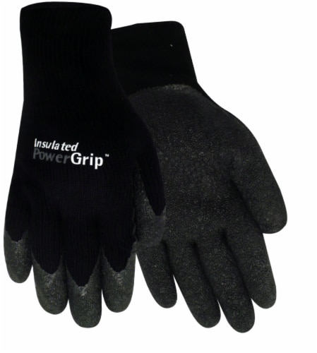 Red Steer Glove Company Insulated Powergrip Rubber Palm Gloves - Black Perspective: front