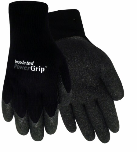 Red Steer Glove Company Insulated PowerGrip Rubber Palm Gloves - Black Perspective: front