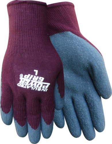 Red Steer Glove Company Insulated Power Grip Rubber Palm Women's Gloves - Burgandy Perspective: front