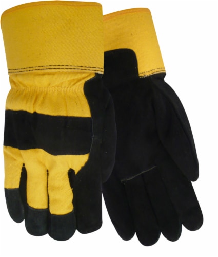 Red Steer Glove Company Suede Cowhide Leather Palm Gloves - Black ...