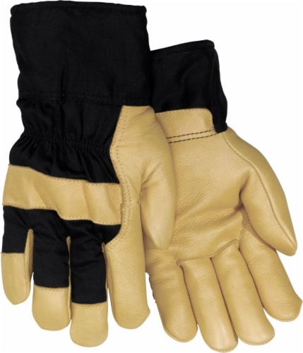 Red Steer Glove Company Lined Grain Pigskin Leather Palm Gloves - Black/Gold Perspective: front