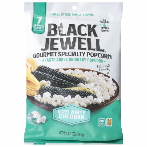 Black Jewell® Aged White Cheddar Popcorn Perspective: front