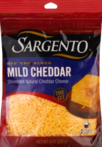 Sargento Mild Cheddar Fancy Shredded Cheese Perspective: front