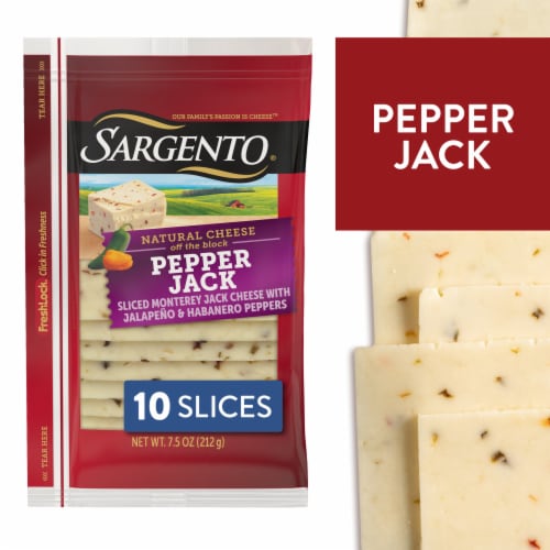 Sargento® Natural Pepper Jack Cheese Slices Perspective: front