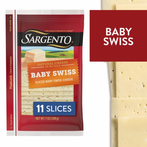Sargento Natural Baby Swiss Cheese Slices Perspective: front