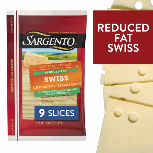 Sargento Reduced Fat Swiss Cheese Slices Perspective: front