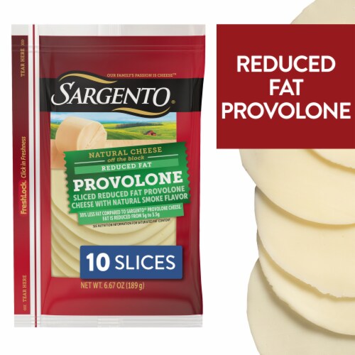 Sargento® Reduced Fat Provolone Sliced Cheese Perspective: front