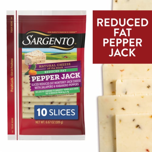 Sargento® Reduced Fat Pepper Jack Cheese Slices Perspective: front