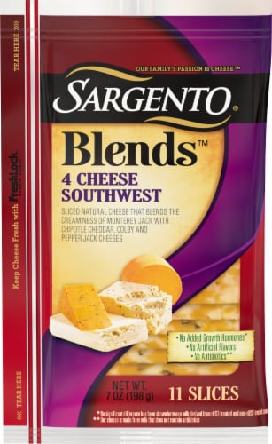 Sargento Blends 4 Cheese Southwest Slices Perspective: front