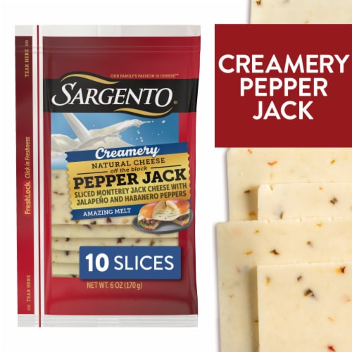Sargento® Creamery Pepper Jack Sliced Cheese Perspective: front
