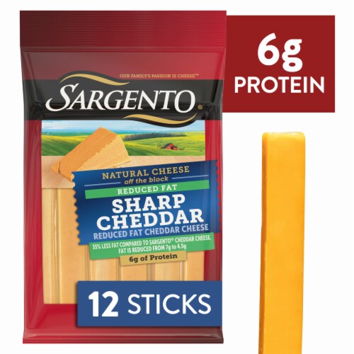 Sargento® Reduced Fat Sharp Cheddar Cheese Sticks Perspective: front